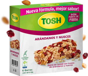 Barra de arandanos y nueces Tosh